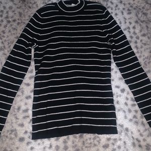 Black and white striped tight forever 21 shirt